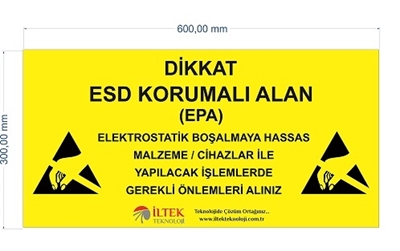 ESD Uyarı Levhası Türkçe 